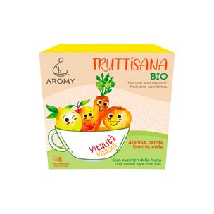 Tisana di Frutta e Carota bio Conf. 8 Filtri Aromy - fronte