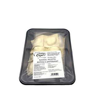 Ravioli di Ricotta Bietola e Zafferano Grandi 500Gr - fronte