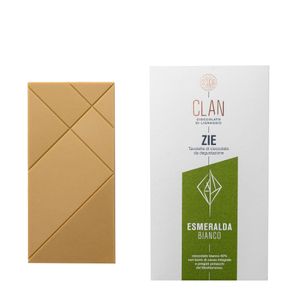 Ciccolato Bianco 40% con Granella di Pistacchio Esmeralda 70Gr - fronte