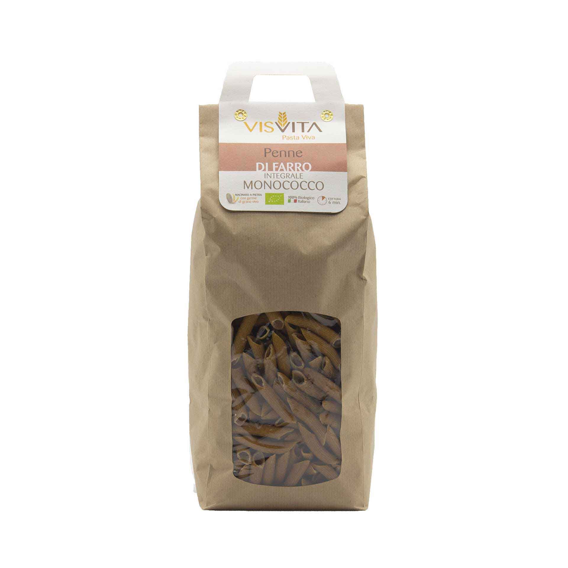 Penne Di Farro Monococco Integrale Bio Visvita 1kg - fronte
