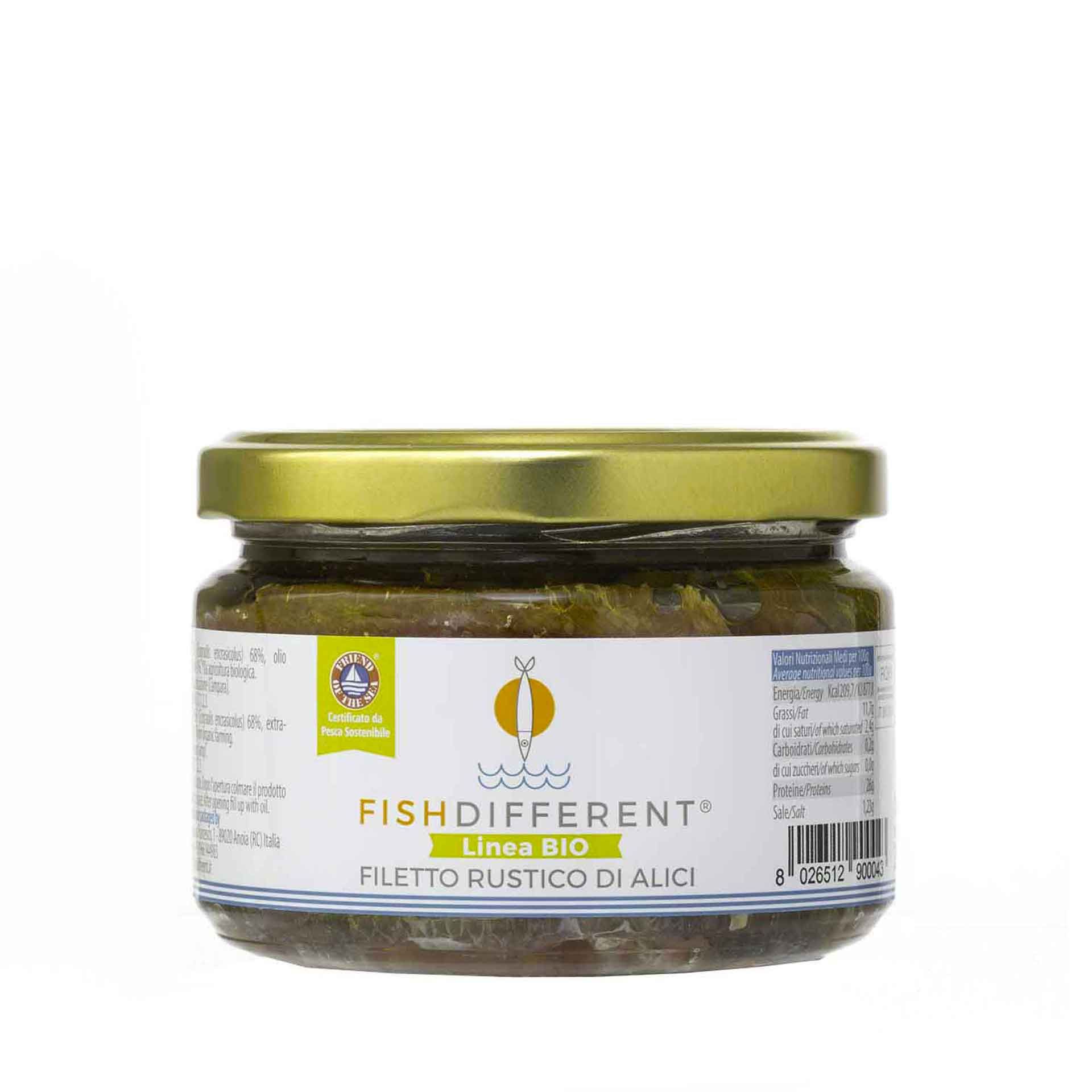 Filetto Rustico di Alici Fish Different 500gr - fronte