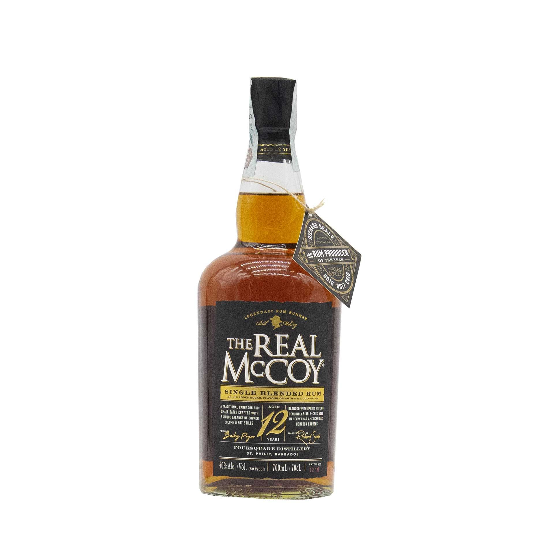 The Real McCoy Single Blended Rum 12 Y.O. - fronte