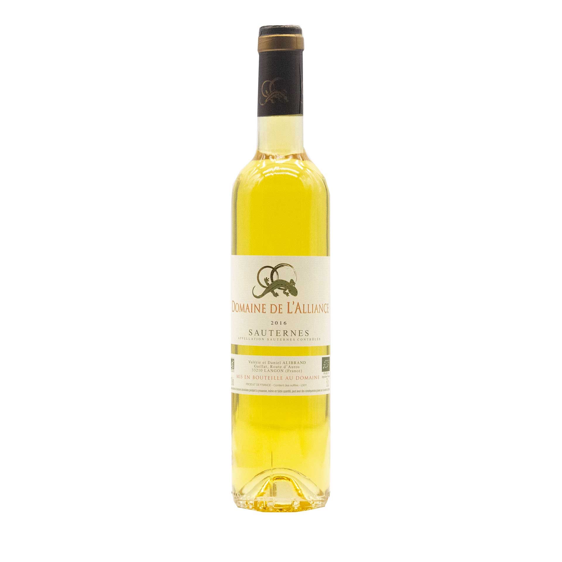 Sauternes 2016 Domaine de L'Alliance  - fronte