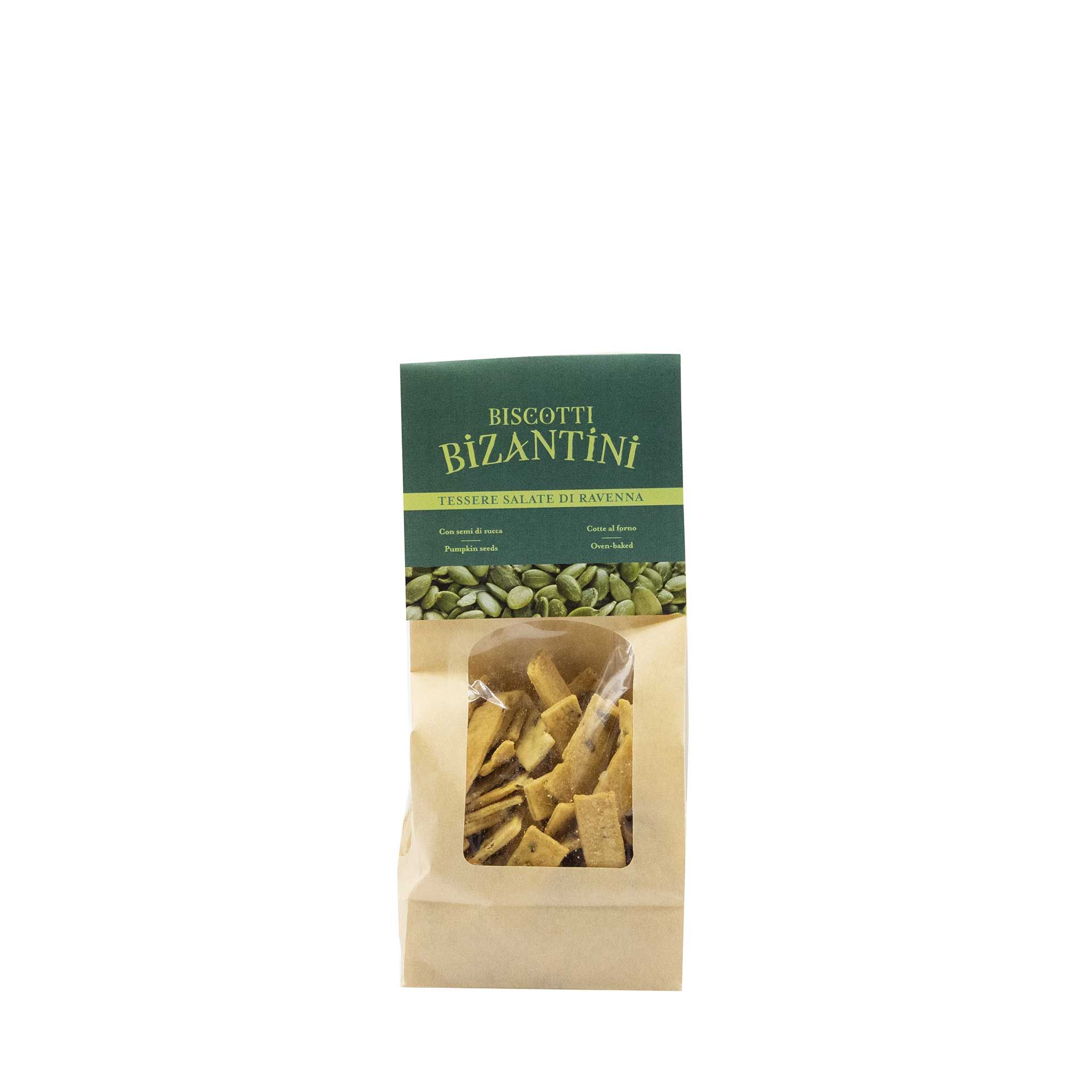 Biscotti Bizantini Salati semi di zucca 200gr - fronte