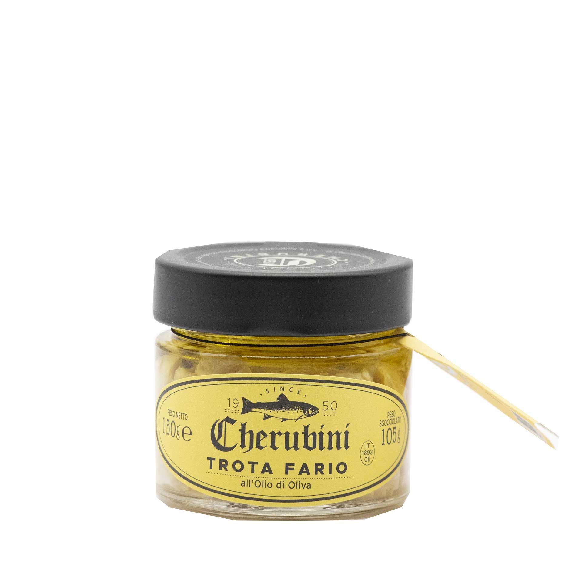 Trota Fario all'Olio di Oliva Cherubini 150gr - fronte