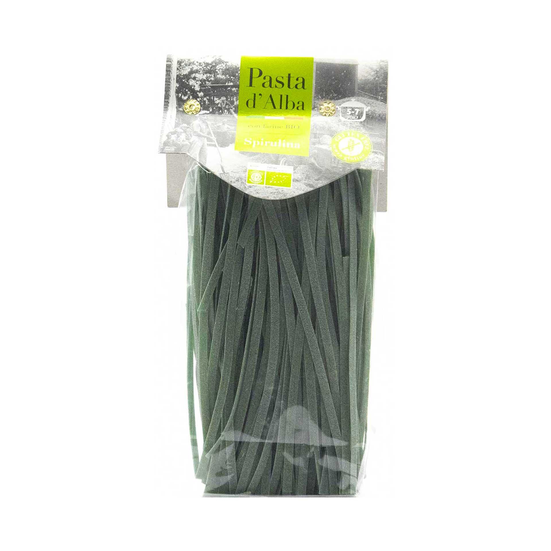 Tagliatelle di Riso e Spirulina Bio Senza Glutine Pasta d'Alba 250gr - fronte