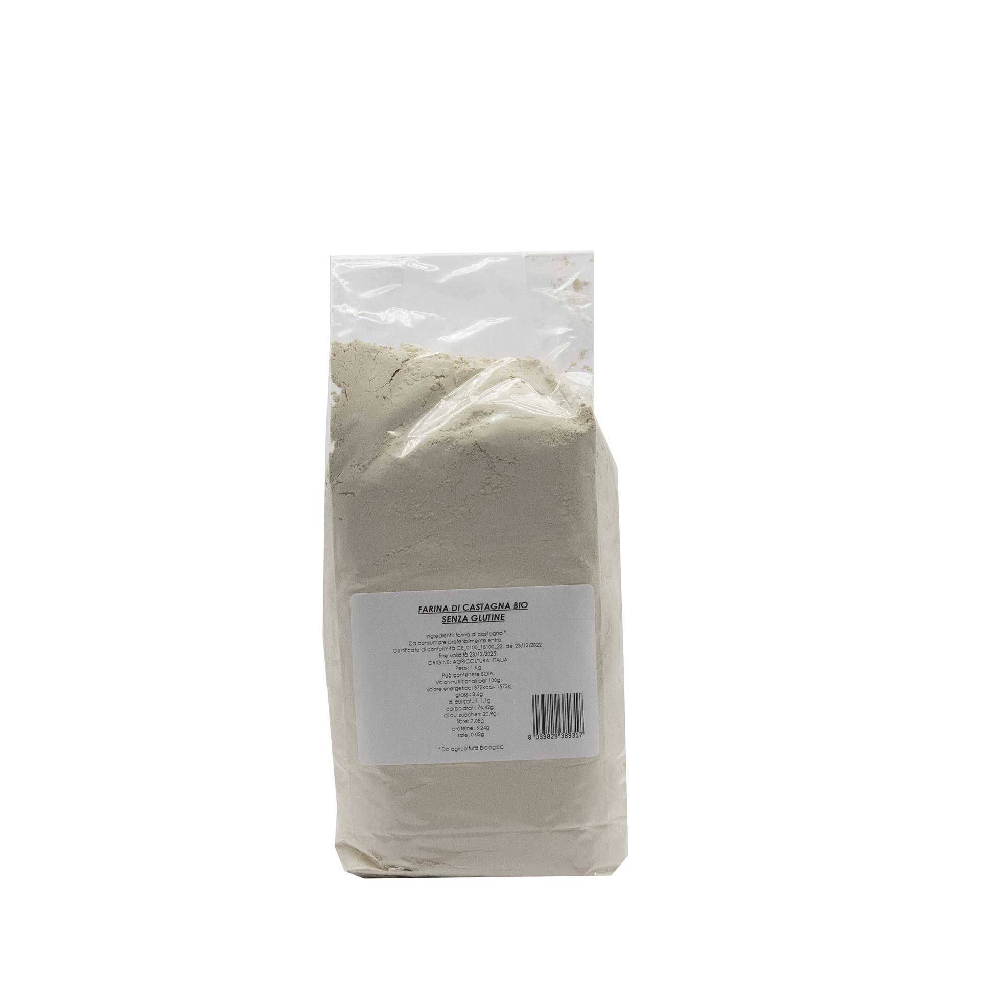Farina di Castagna Bio Senza Glutine 1kg - fronte