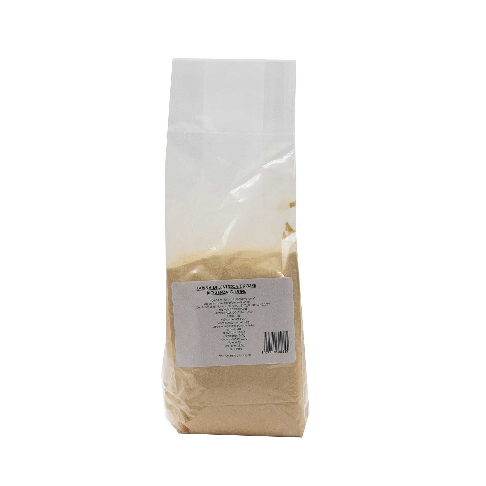 Farina di Lenticchie Rosse Bio Senza Glutine 1kg - fronte