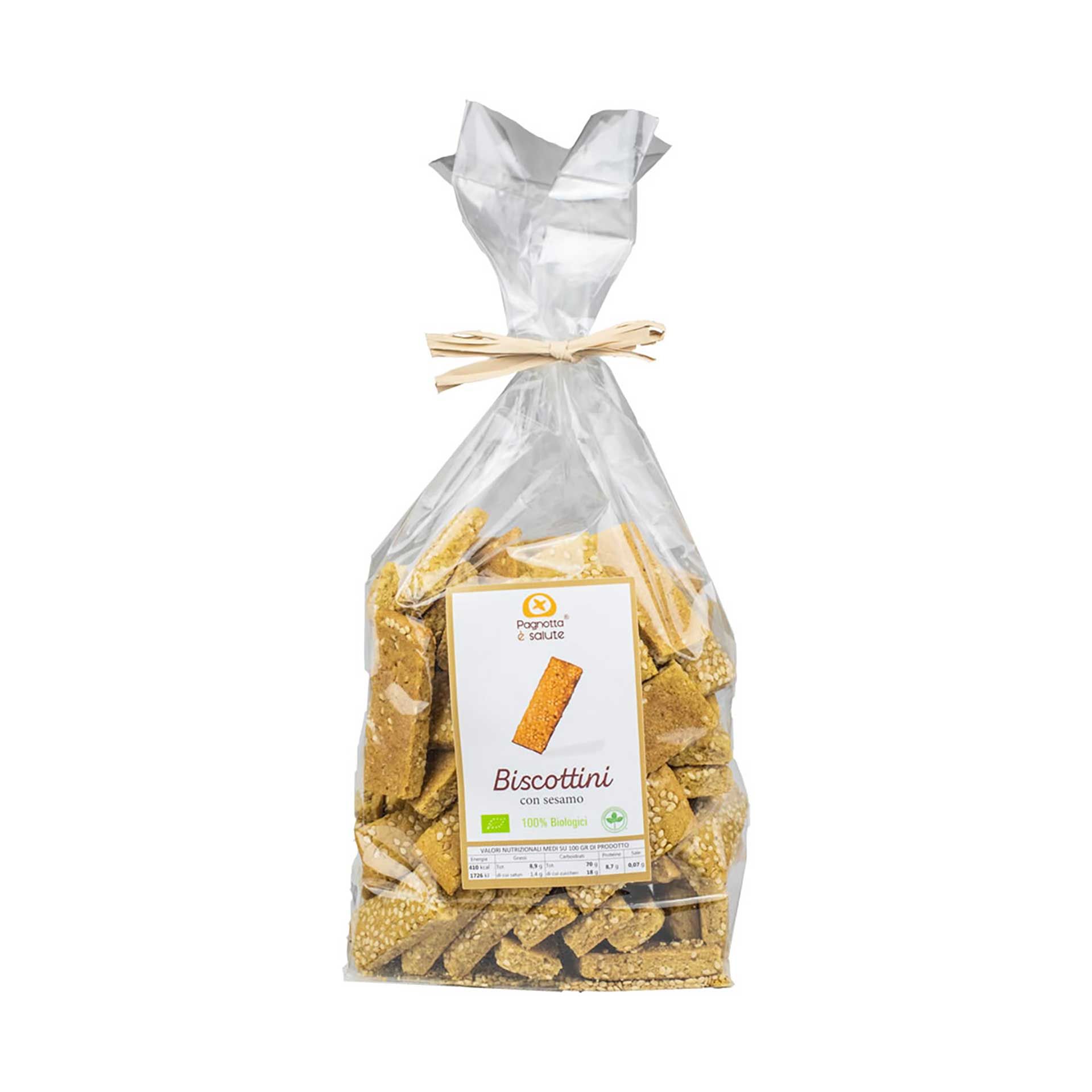 Biscottini Bio al Sesamo Pagnotta è Salute 250gr - fronte