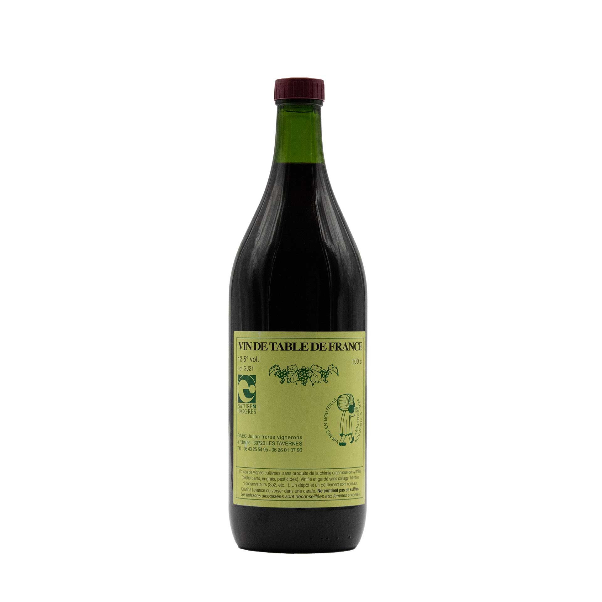 Vin de Table de France Rouge - fronte