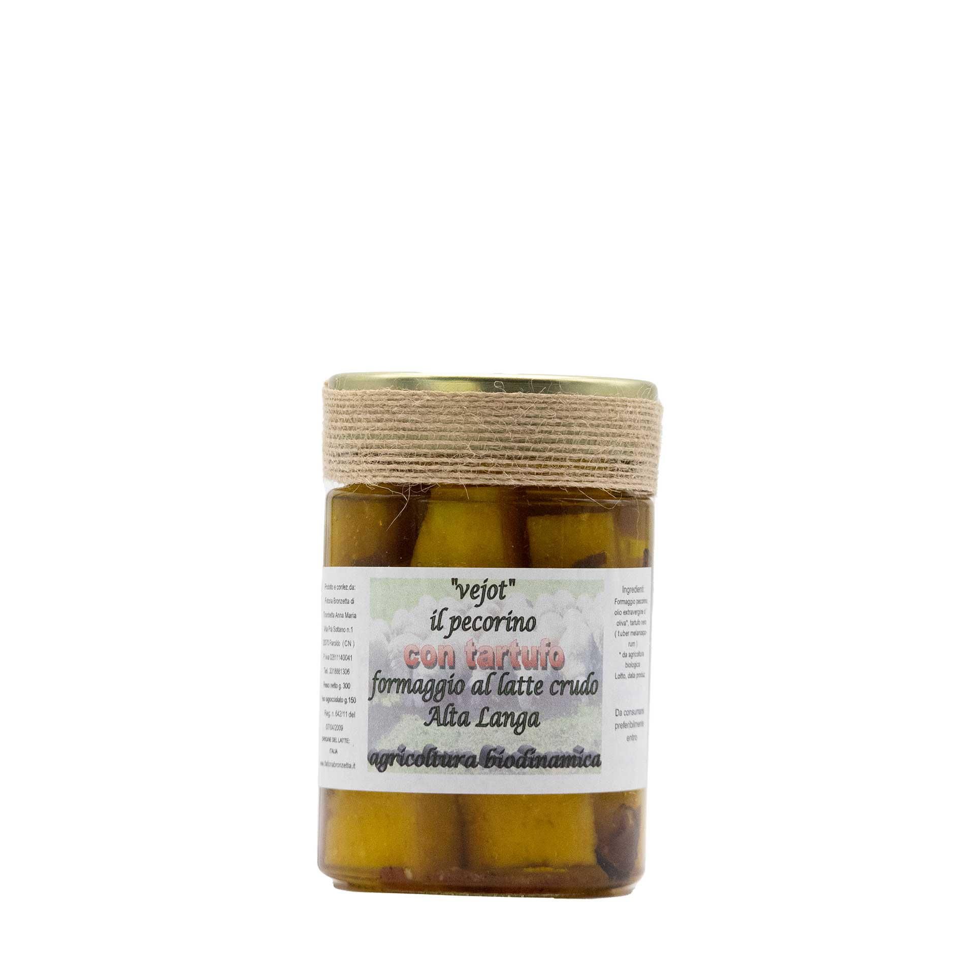 Vejot con Tartufo: Pecorino Alta Langa, Olio Evo e Tartufo - fronte