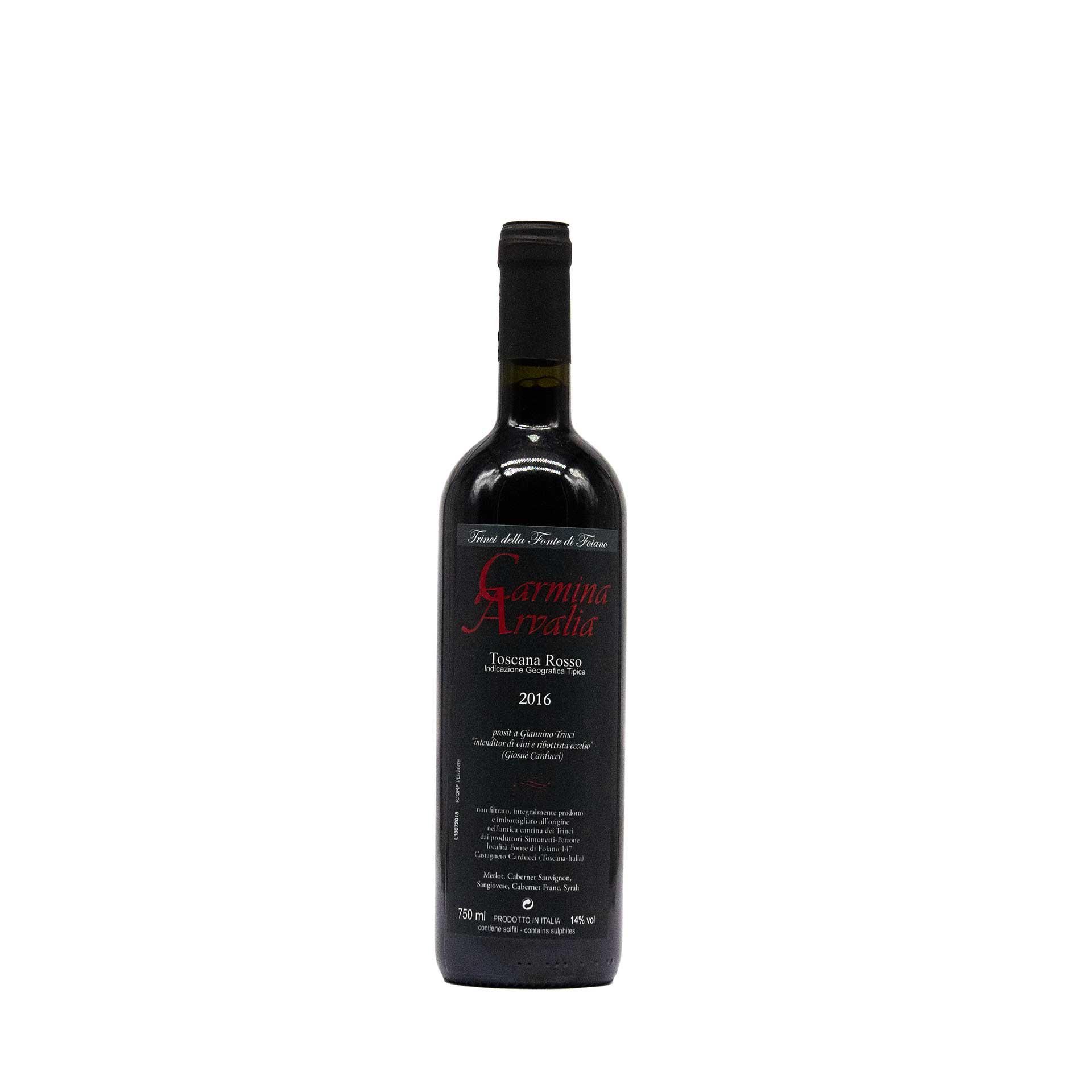 Carmina Arvalia Toscana Rosso IGT 2016 - fronte
