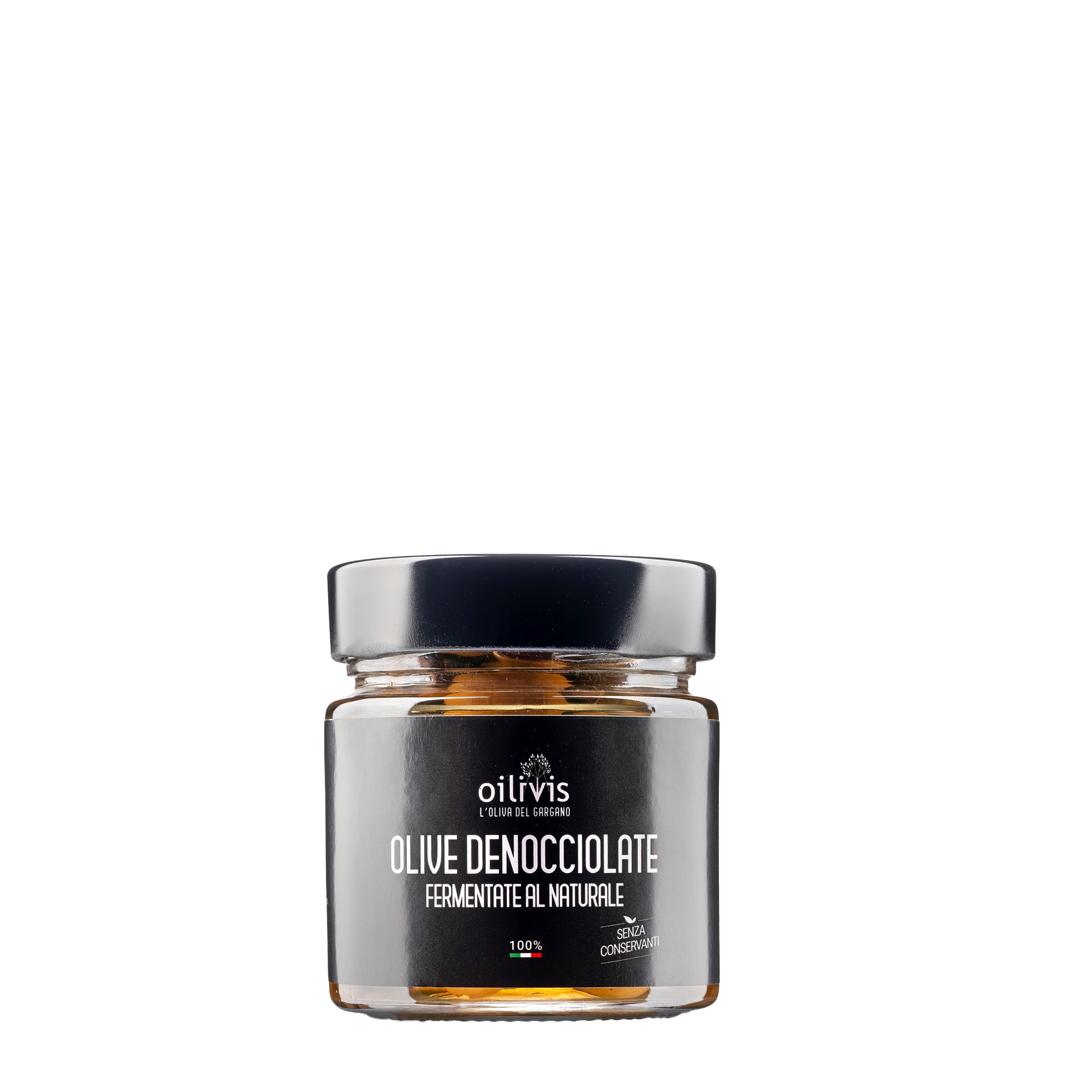 Olive Leccino Denocciolate Fermentate al Naturale 150gr - fronte