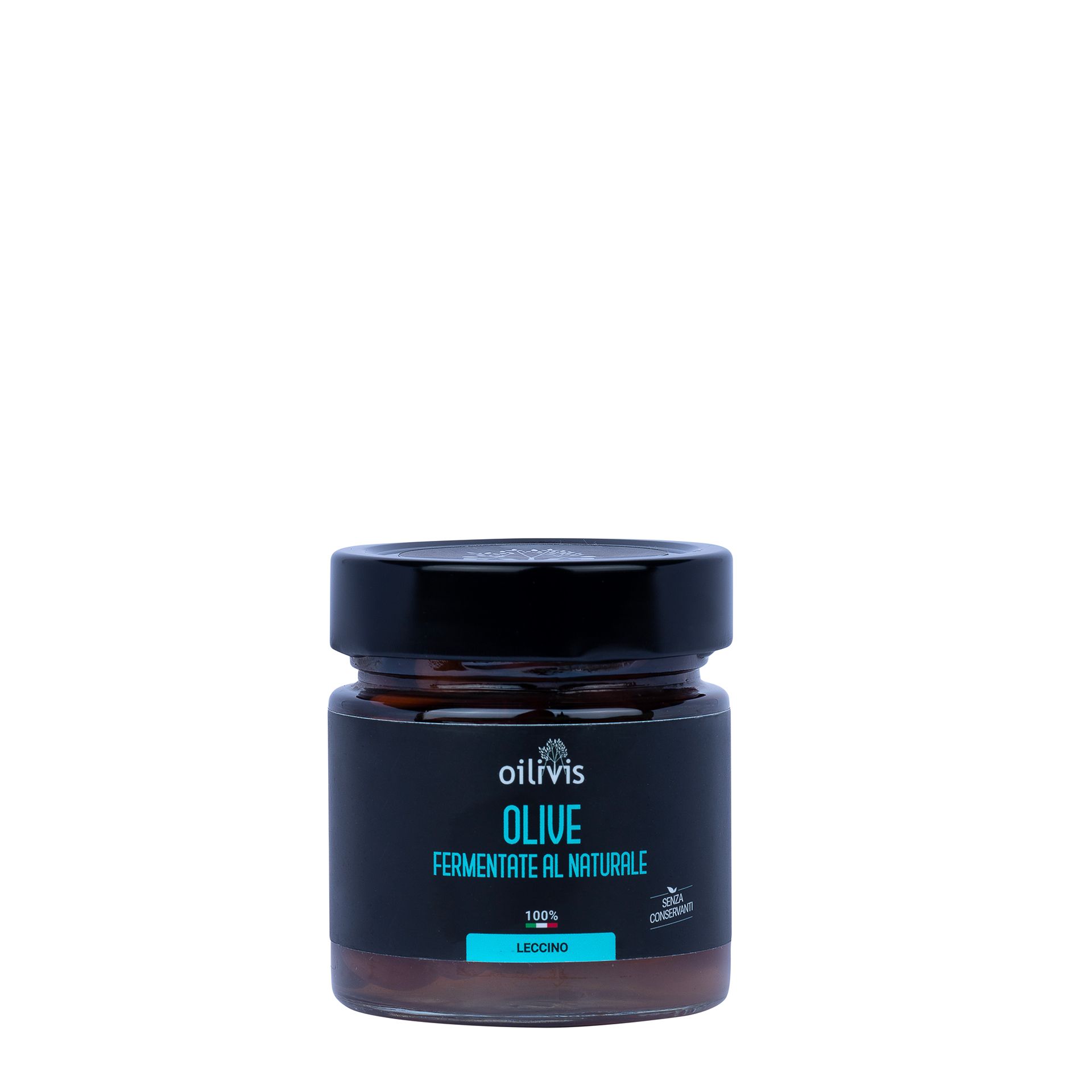 Olive Leccino Fermentate al Naturale 150gr - fronte