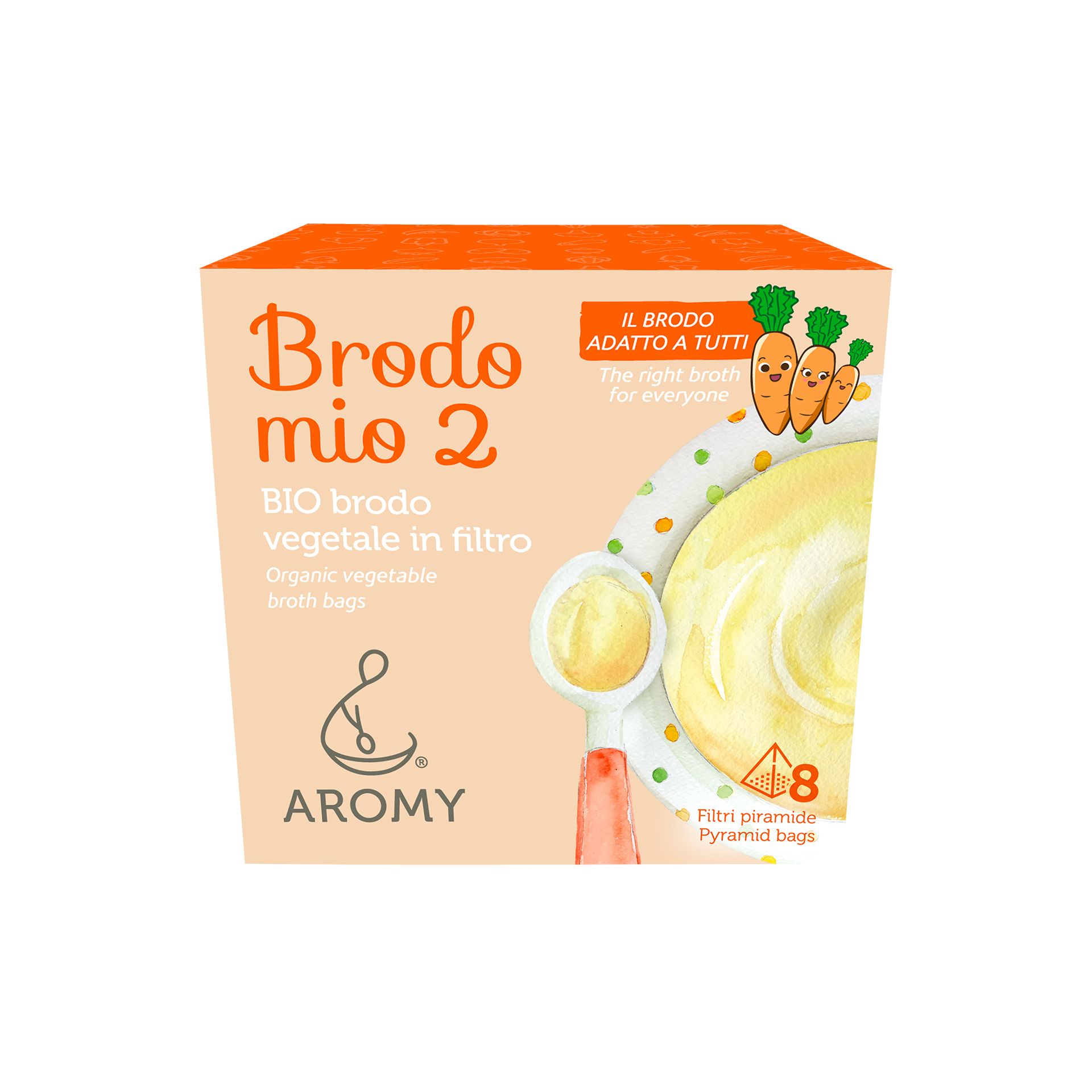 Brodo Mio 2 Bio Brodo Vegetale Conf. 8 Filtri Aromy - fronte
