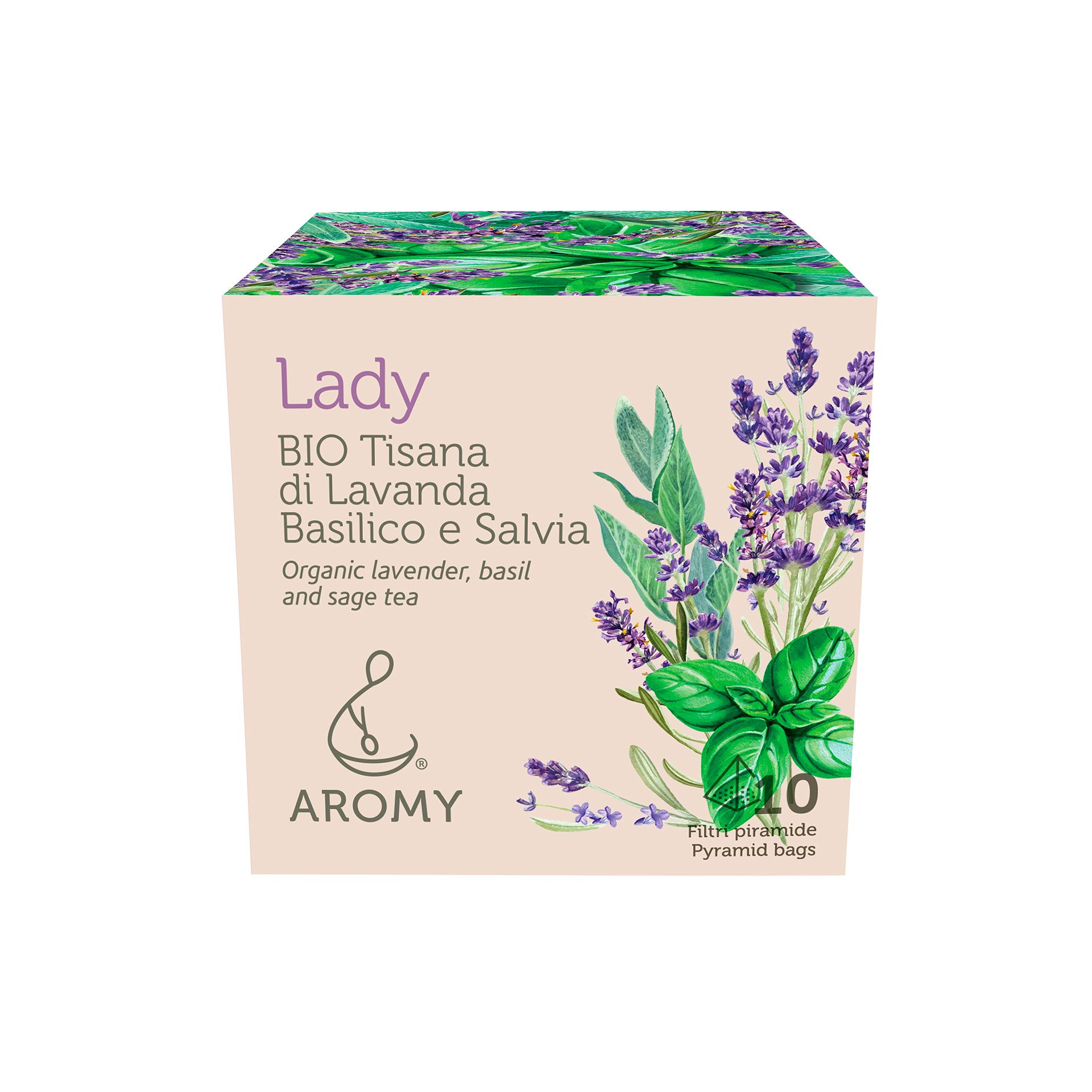 Tisana di Lavanda, Basilico e Salvia bio Conf. 10 Filtri Aromy - fronte
