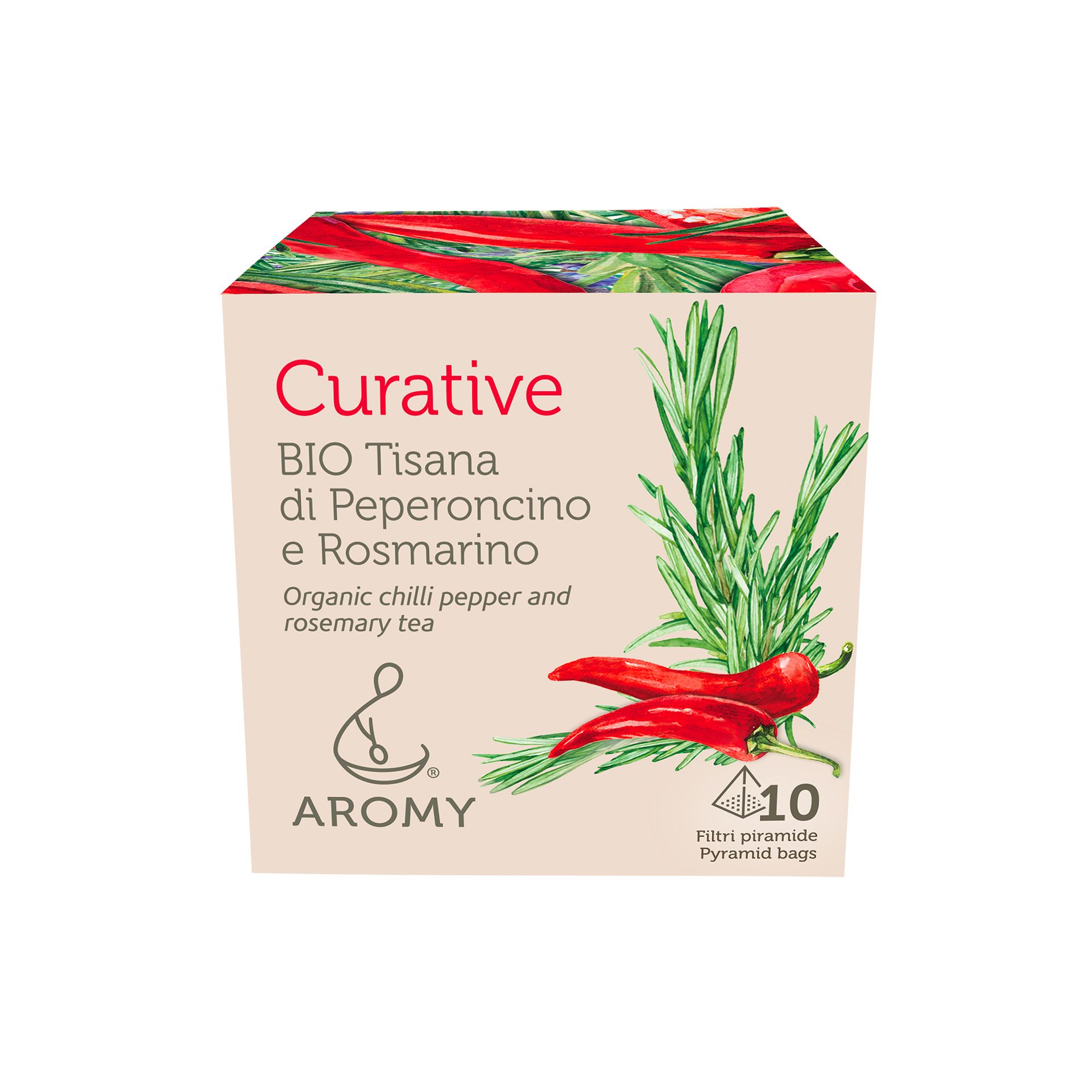 Tisana di Peperoncino e Rosmarino bio Conf. 10 Filtri Aromy - fronte