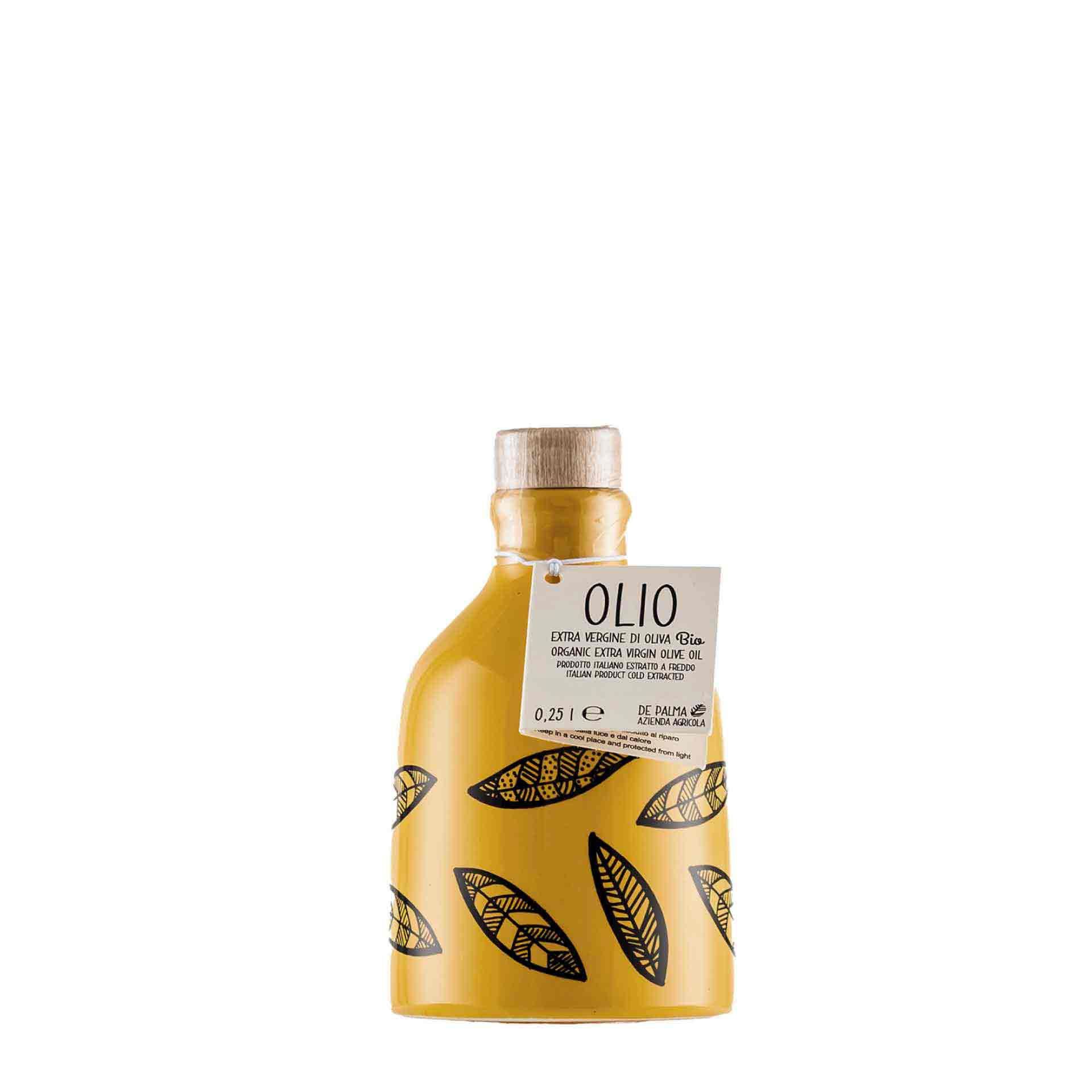 Olio Evo Bio Fusion in Orcio Giallo De Palma 0,25lt - fronte