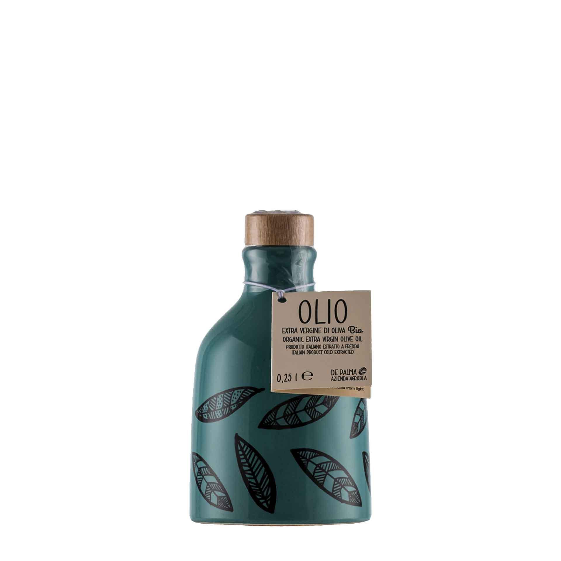 Olio Evo Bio Fusion in Orcio Azzurro De Palma 0,25lt - fronte