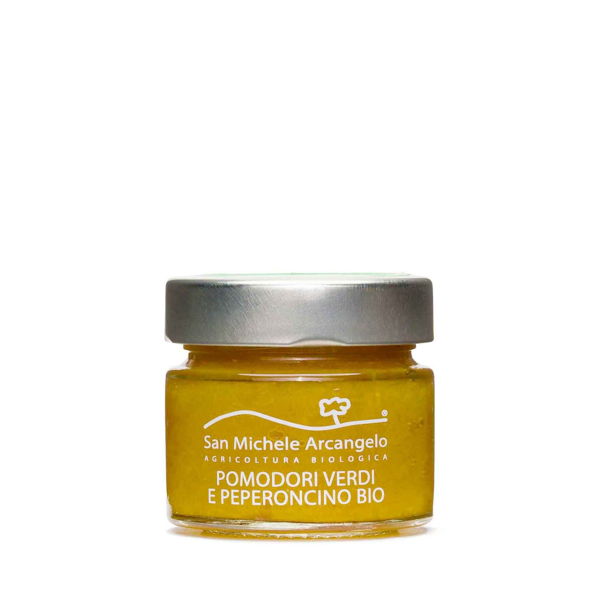 Composta Bio di Pomodori Verdi e Peperoncino 100gr - fronte