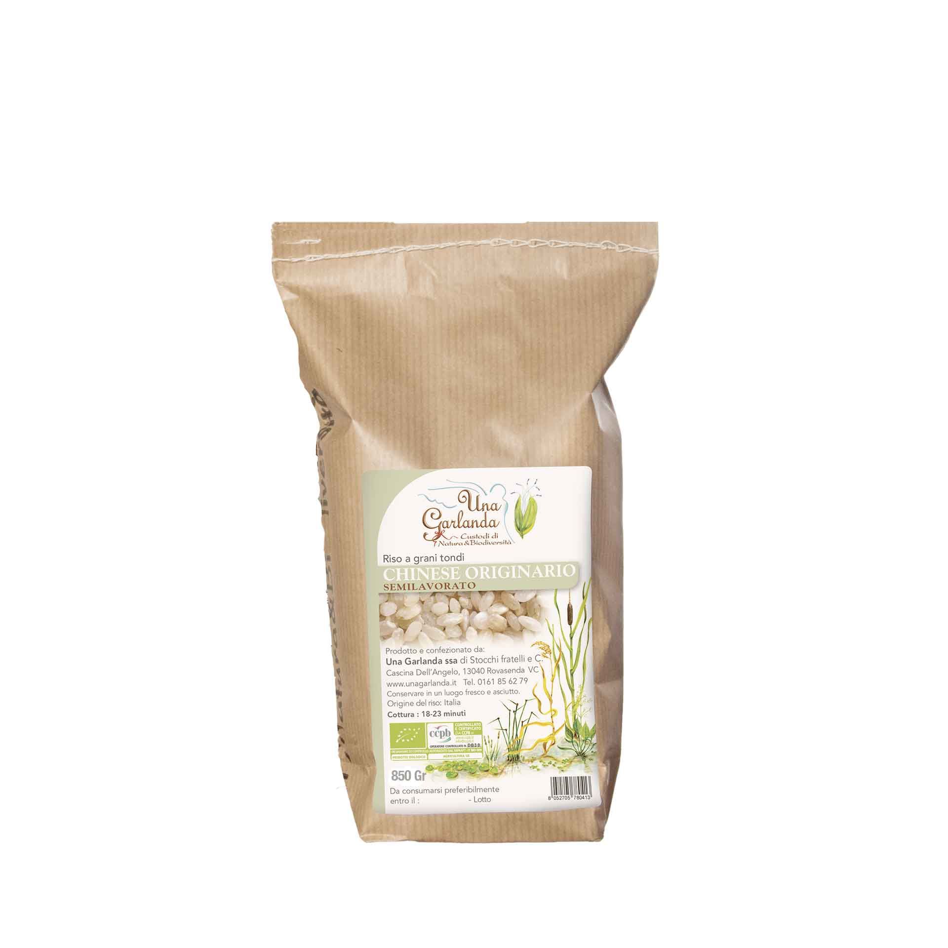 Riso Biologico Chinese Originario Semilavorato 850gr - fronte