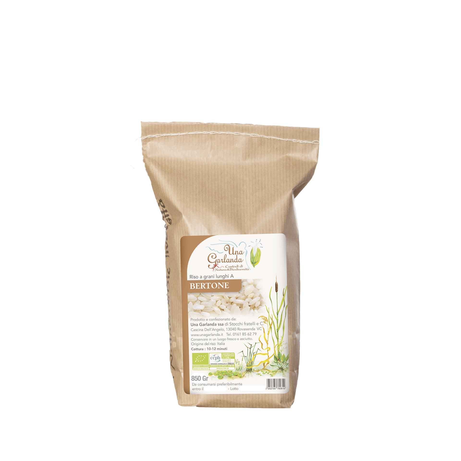 Riso Biologico Bertone Bianco 850gr - fronte