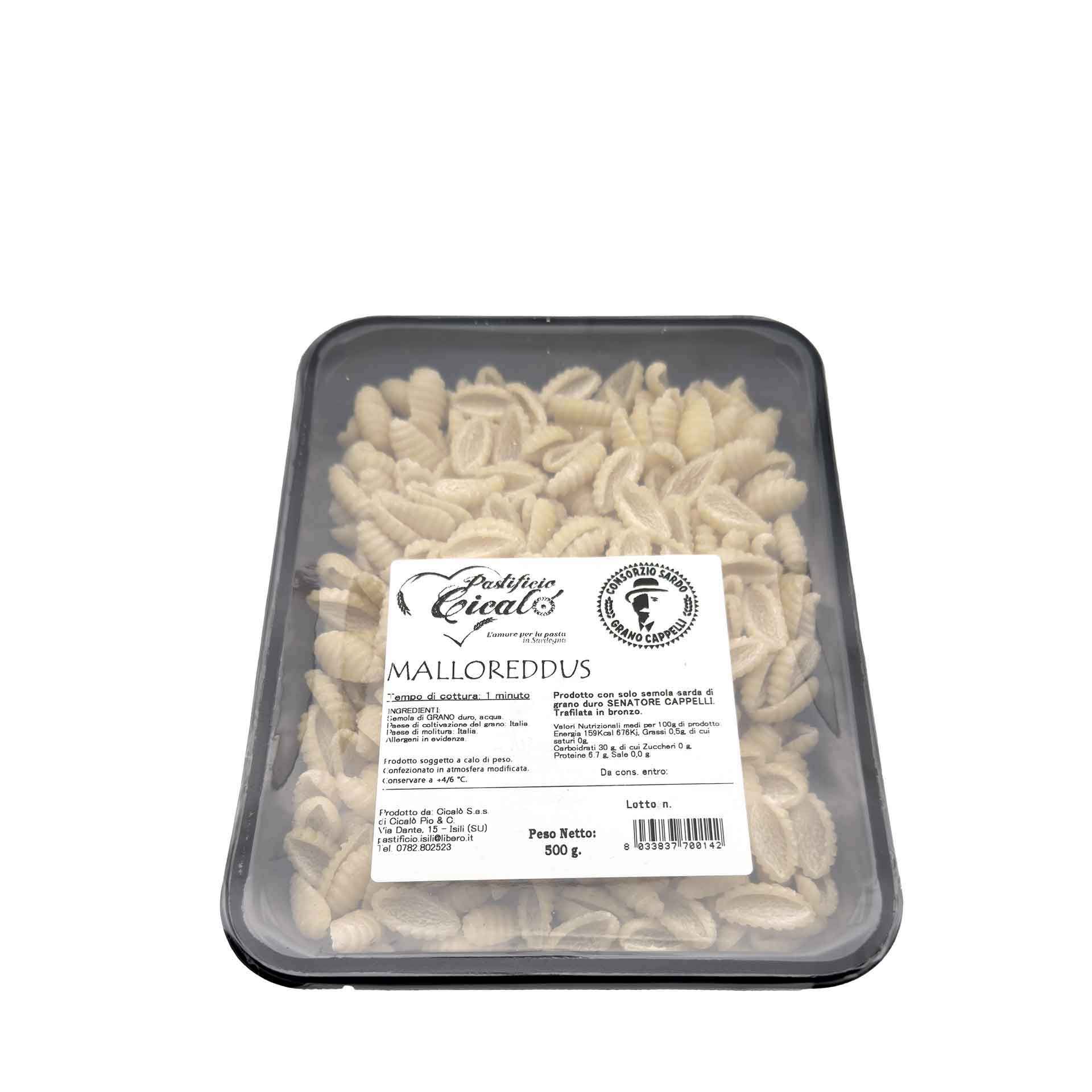 Malloreddus freschi di Senatore Cappelli 500Gr - fronte