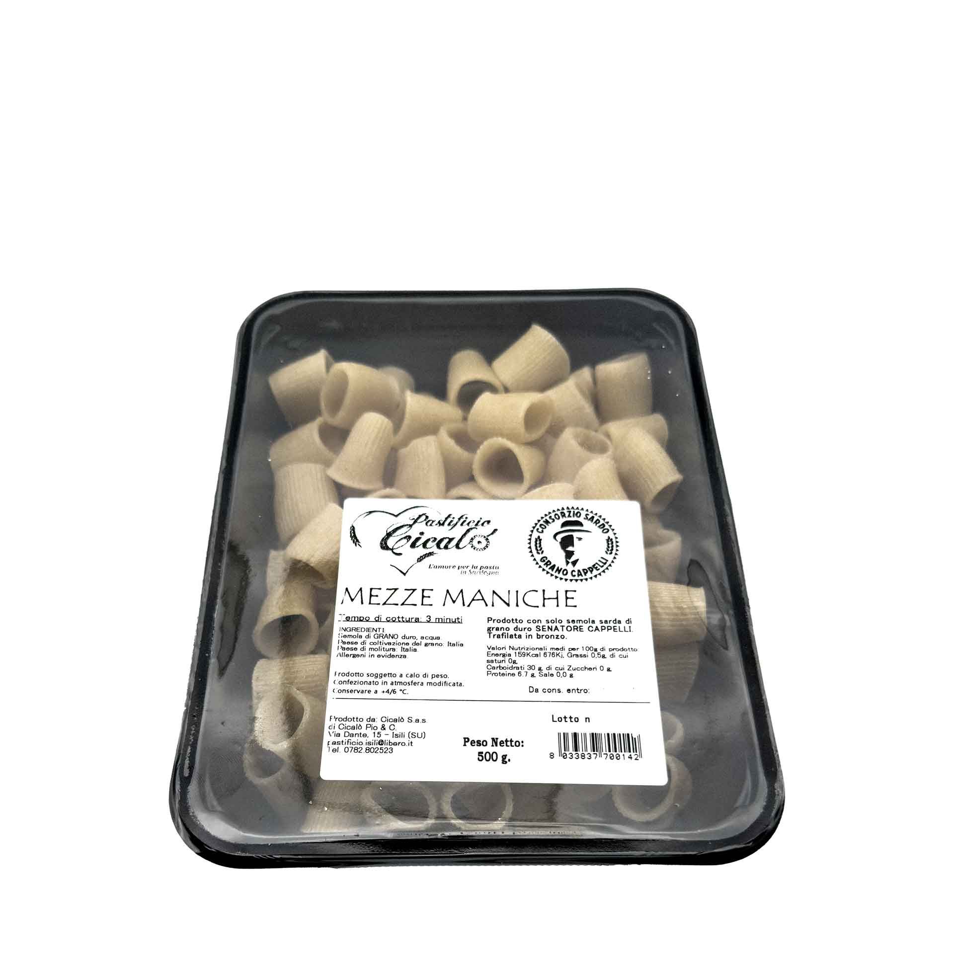 Mezze Maniche fresche di Senatore Cappelli 500Gr - fronte