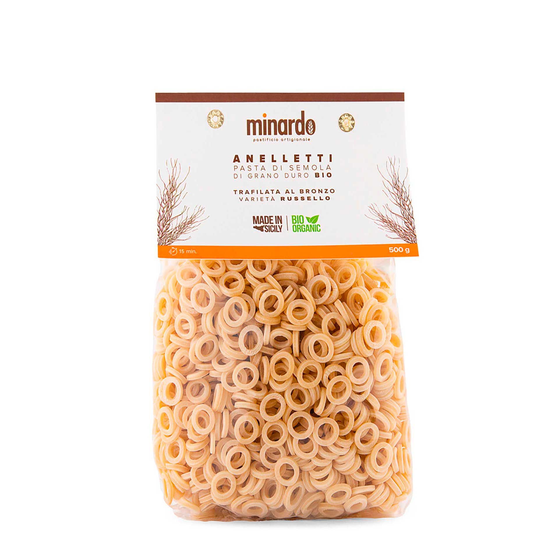 Anelletti Grano Russello Bio Pastificio Minardo - fronte