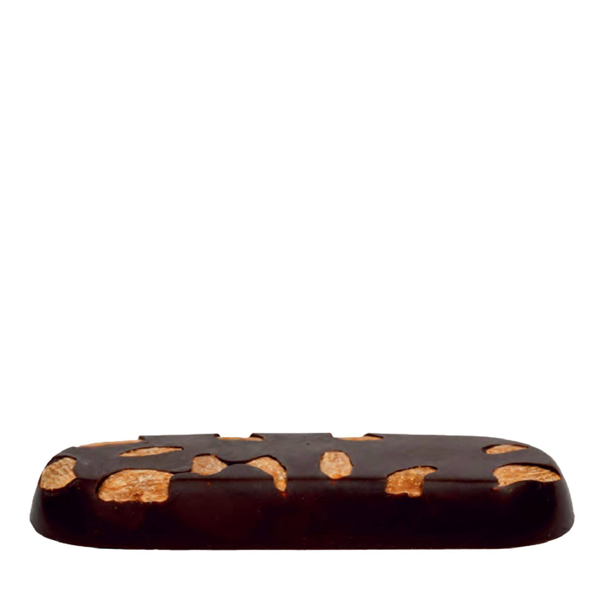 Barretta di Cioccolato Fondente con Mandorla 80Gr - fronte