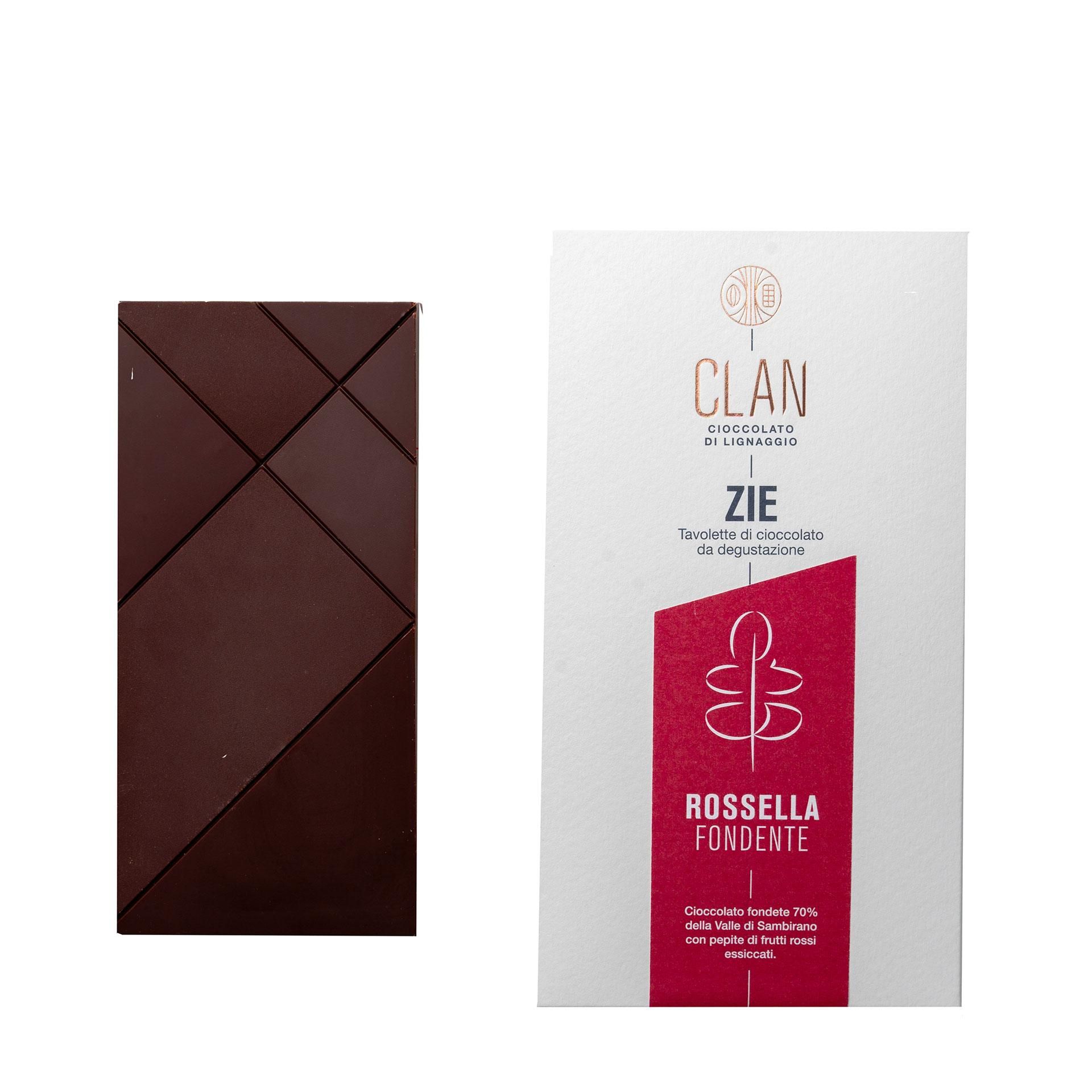 Ciccolato Fondente Madagascar 70% con Frutti Rossi Rossella 70Gr - fronte