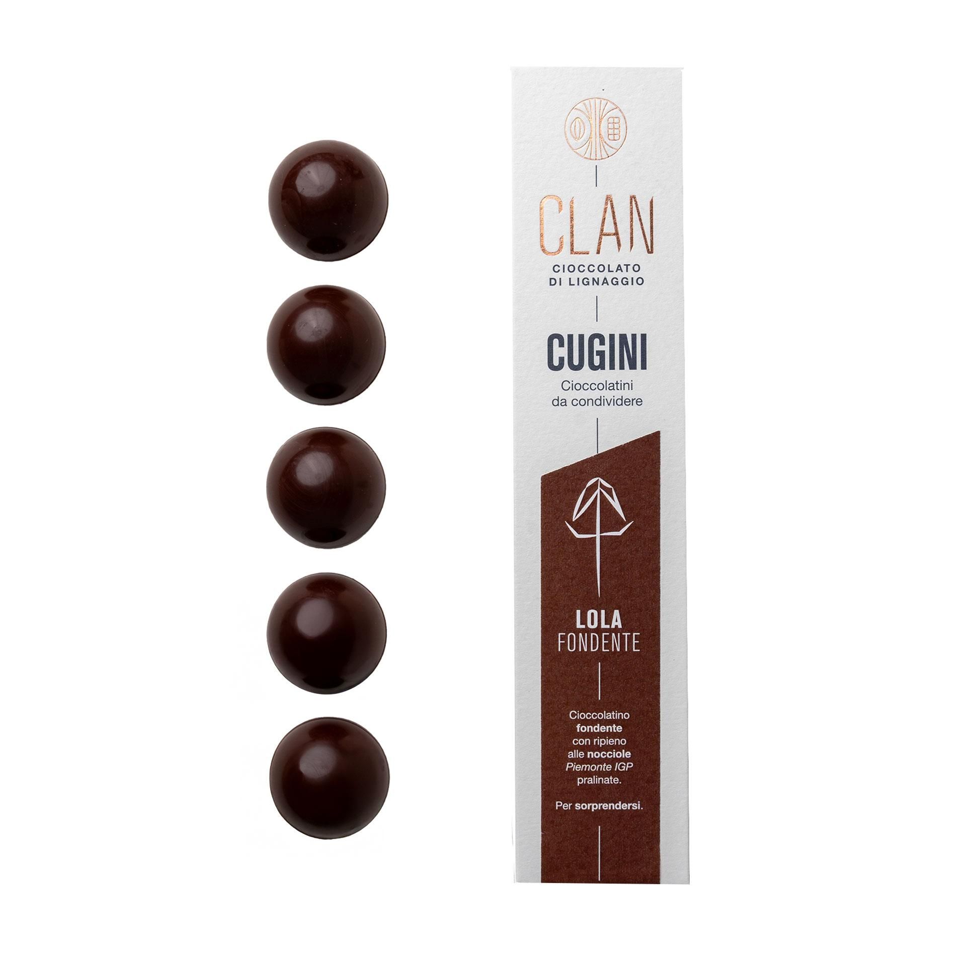 Cioccolatini Fondenti ripieni di Nocciola Piemente IGP Lola 45Gr - fronte