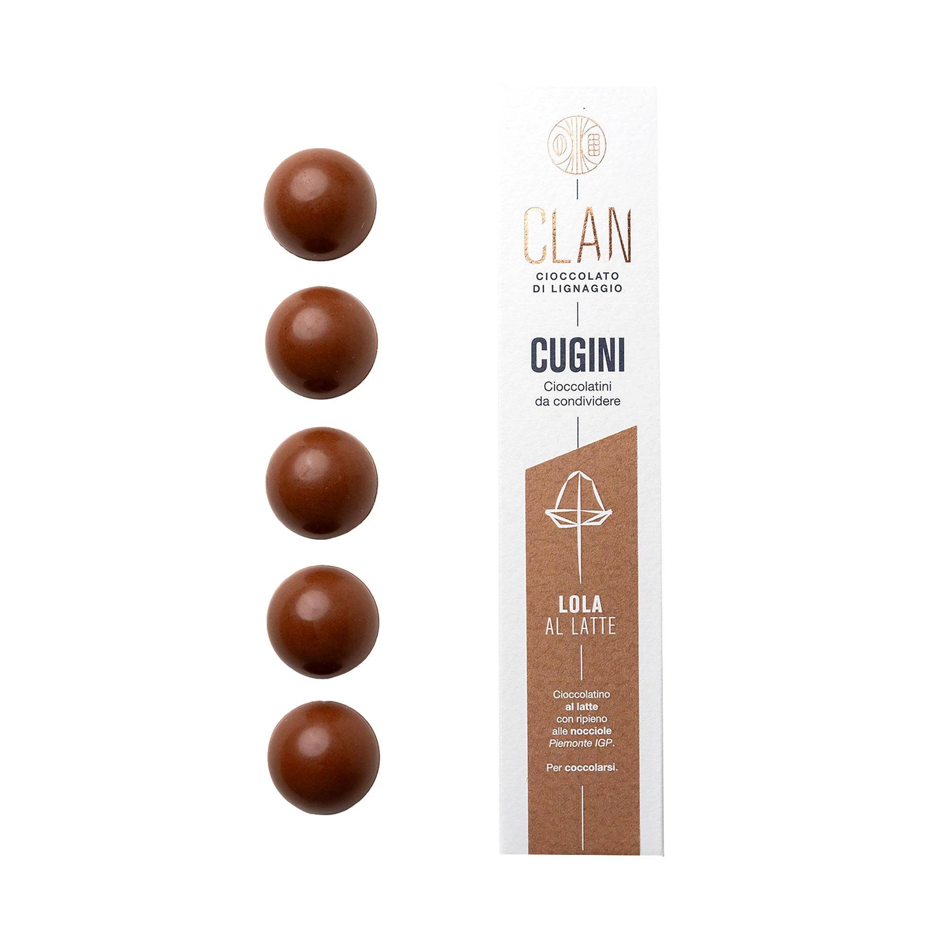 Cioccolatini al Latte ripieni di Nocciola Piemente IGP Lola 45Gr - fronte