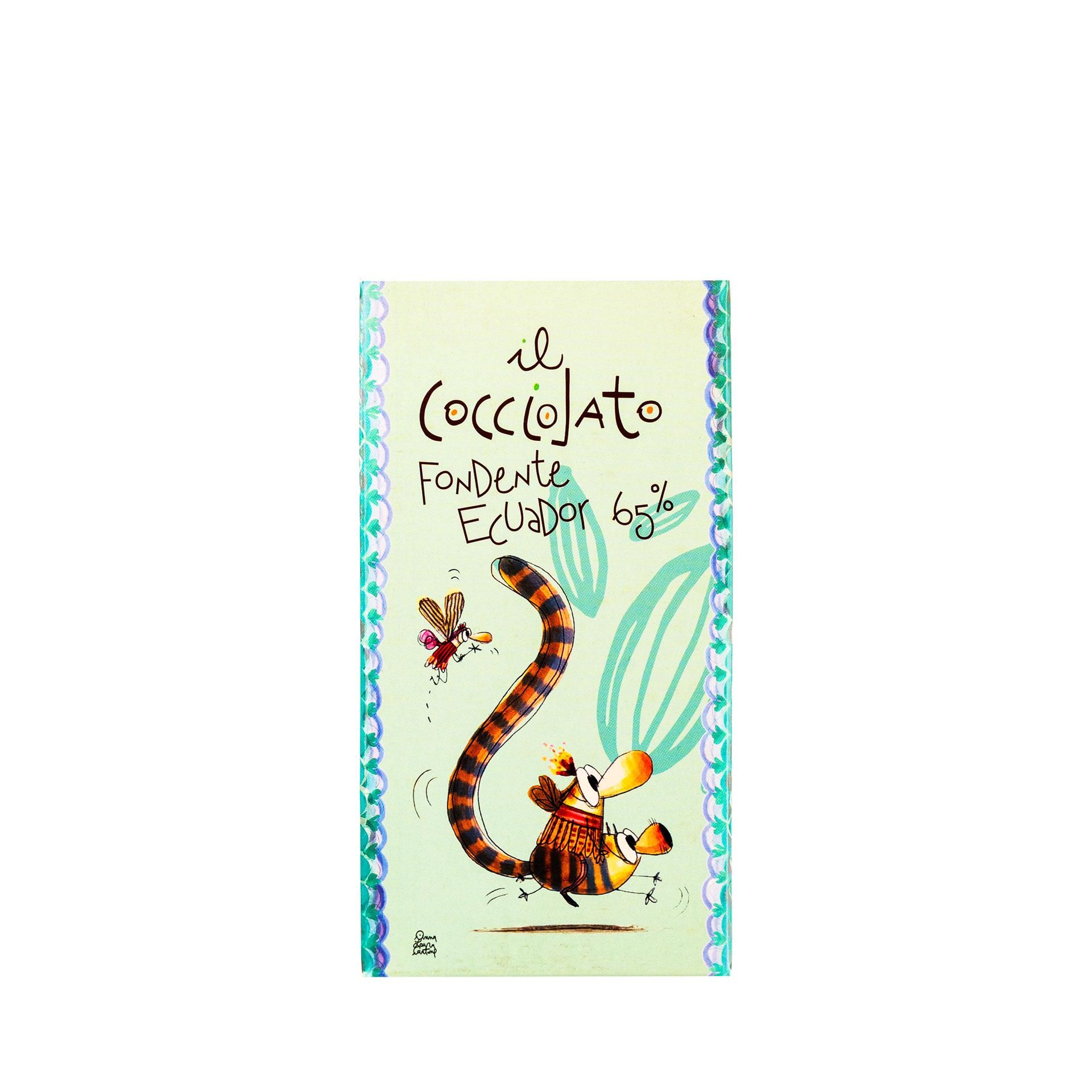 Tavoletta di Cioccolato Fondente 65% Origine Ecuador 45Gr - fronte