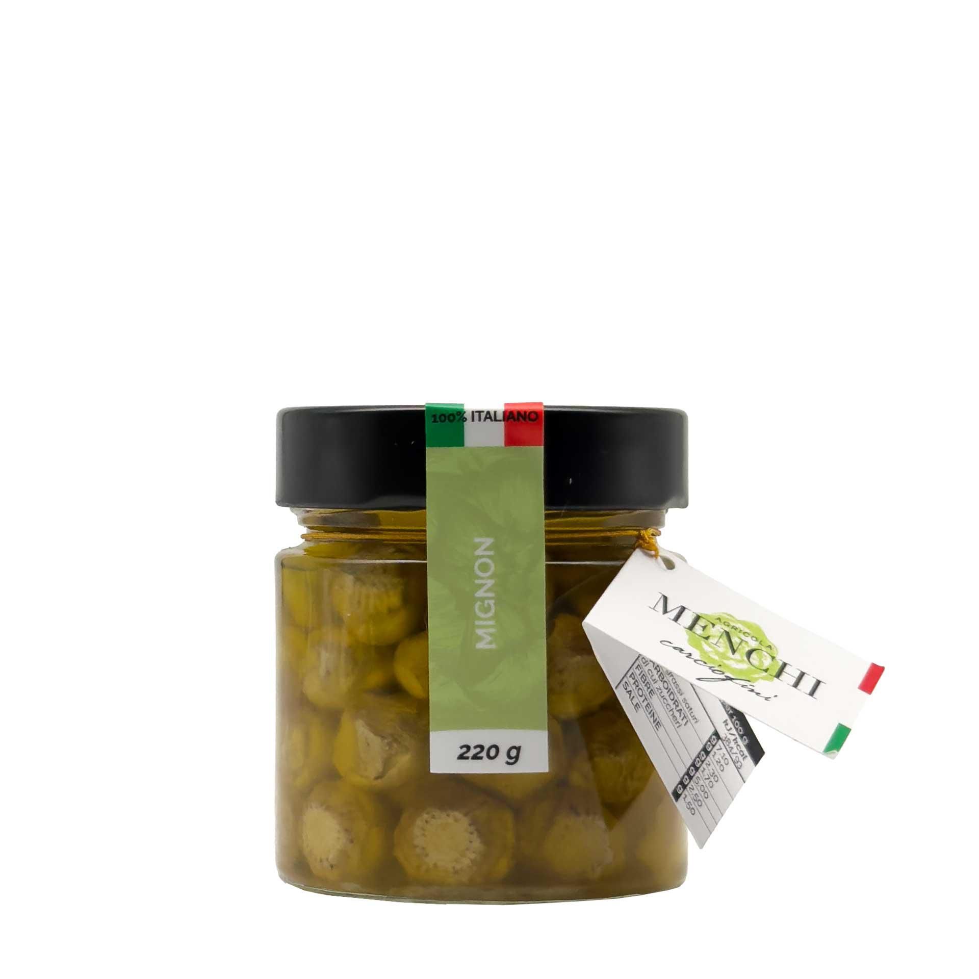 Carciofini Mignon in olio evo 220gr - fronte
