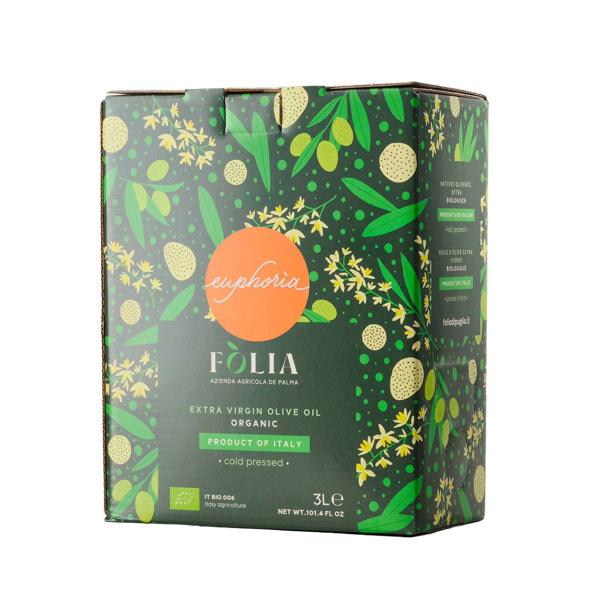 Olio Evo Bio Euphorìa 3lt - fronte