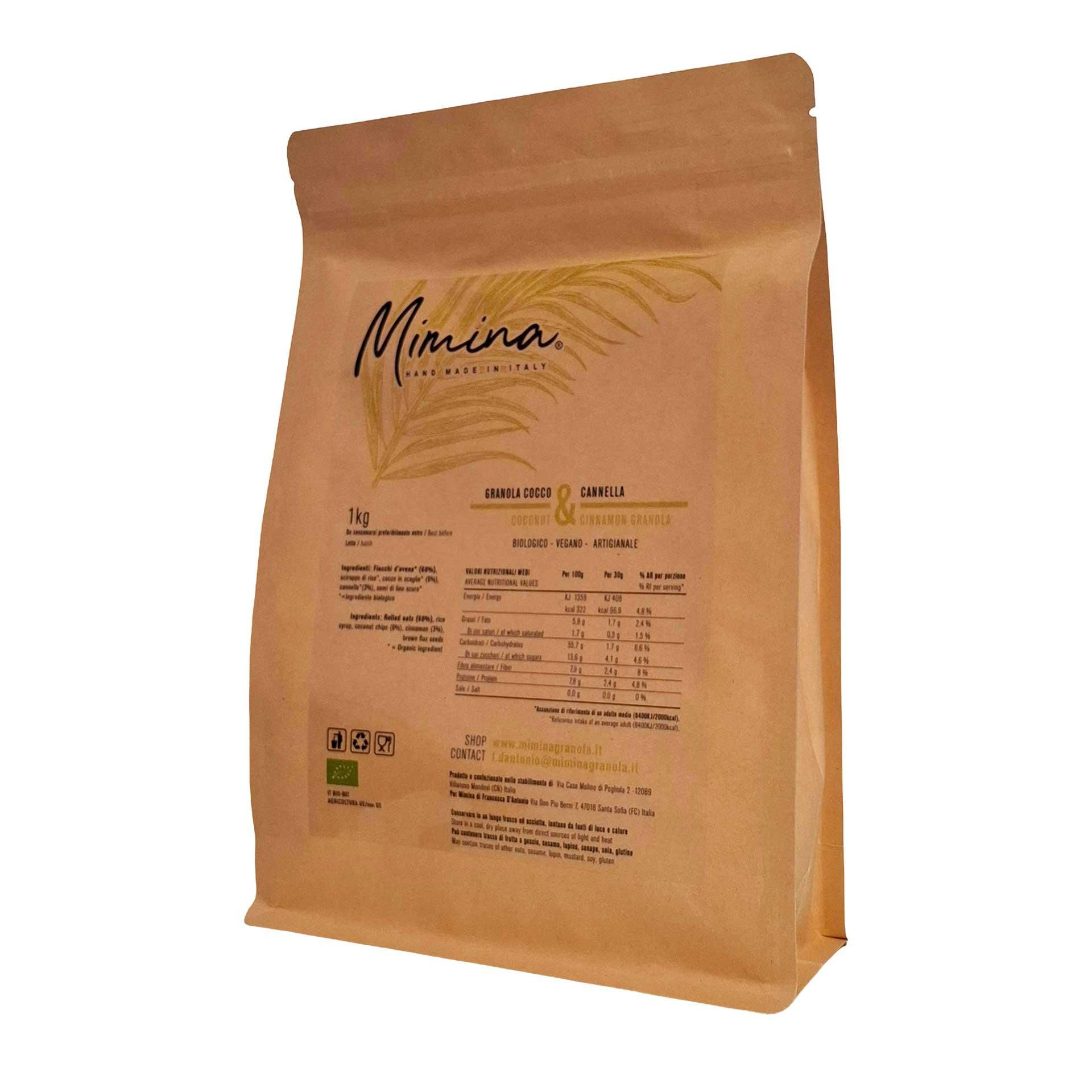 Granola Bio Cocco e Cannella 1kg - fronte