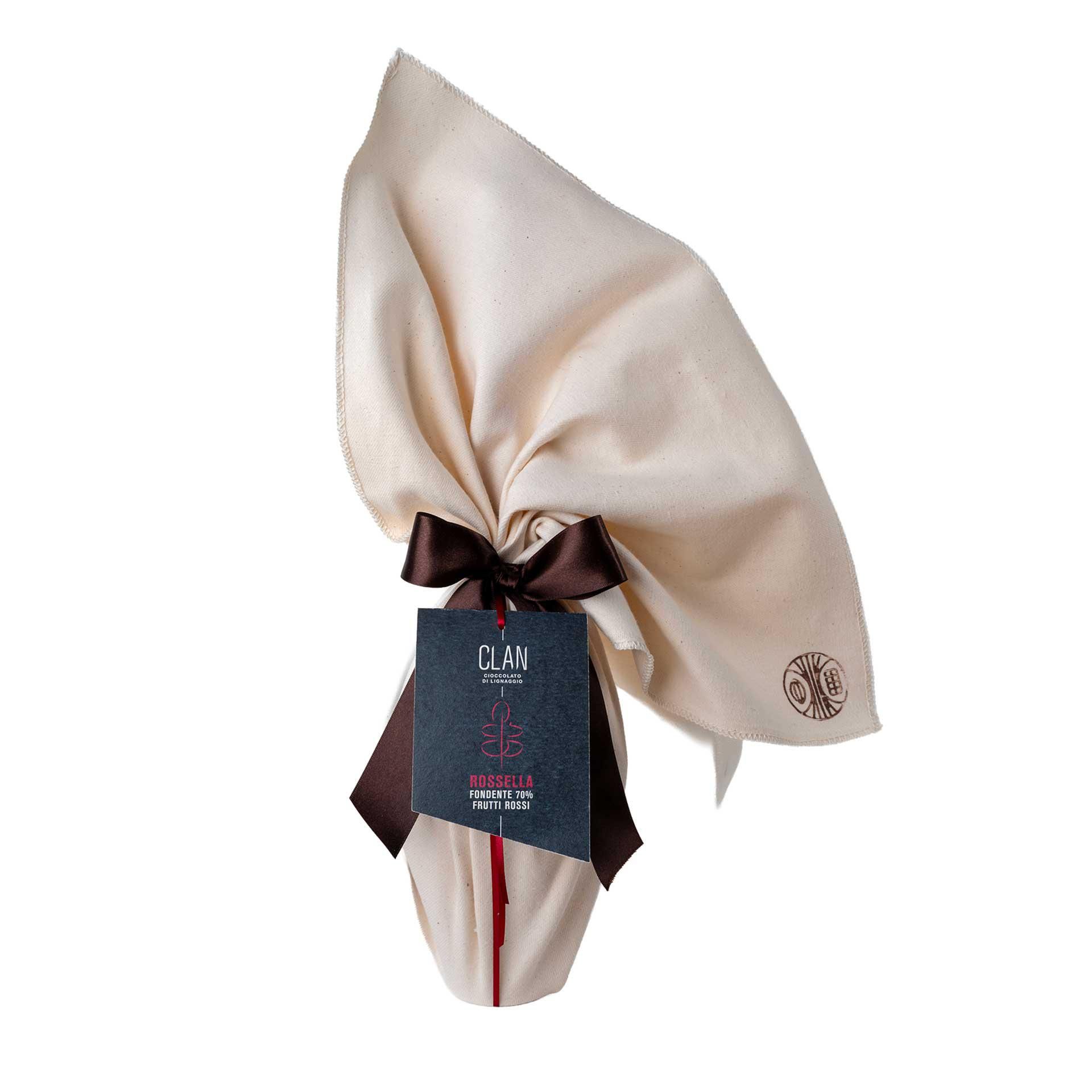 Uovo di Cioccolato Fondente 70% con Frutti Rossi Rossella 270Gr - fronte