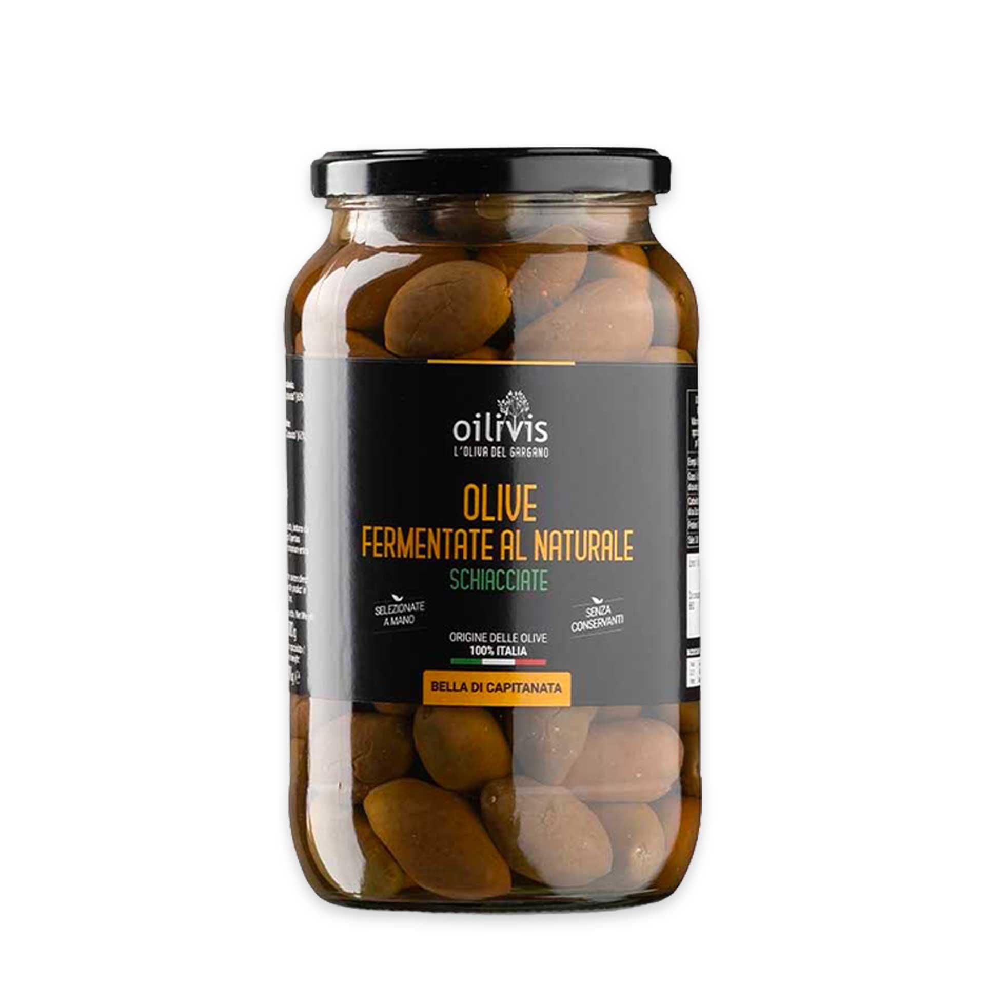 Olive Schiacciate Fermentate al Naturale 700gr - fronte